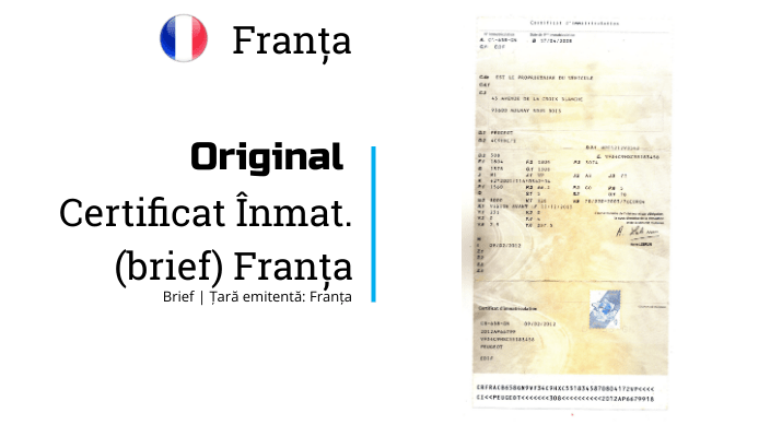 Franta | Certificat inmatriculare | FR