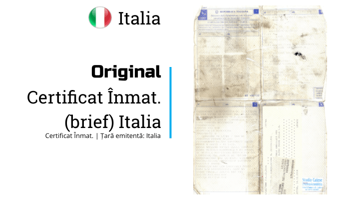Italia | Certificat inmatriculare | IT