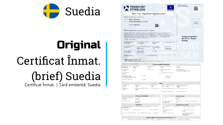 Suedia | Certificat inmatriculare | SUE